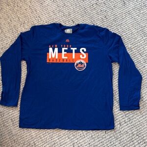 NWOT Majestic New York Mets Baseball Men’s 2X Long Sleeve T-Shirt Sport Game Day